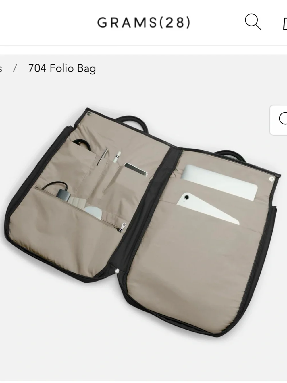 704 Folio Laptop Bag — Black